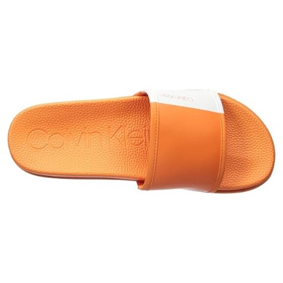 Calvin Klein Men\'s Mackee Slide Sandal In Orange and White Size 10 main image 7